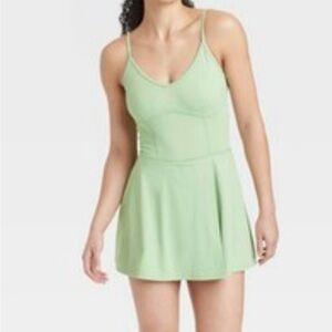 Joy Lab Women XL Fair Green Athletic Dress W/Shorts Pockets Casual Tennis PB New